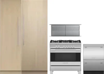 5 Piece Package Includes Refrigerator, Freezer, Range, Hood And Dishwasher